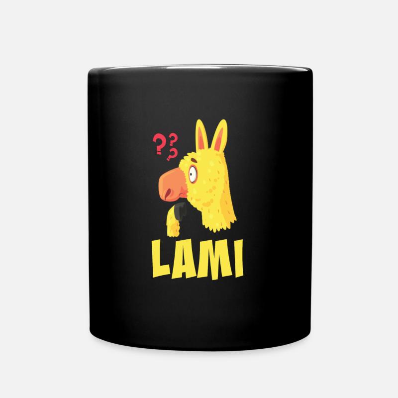 Lami das Lama - Tasse einfarbig - Schwarz