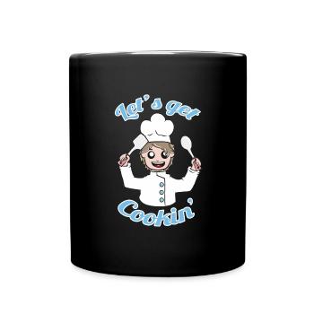 Lass uns kochen! - Tasse einfarbig - Schwarz - Vorne