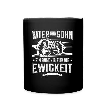 vater sohn ewigkeit faustschlag - Tasse einfarbig - Schwarz - Vorne