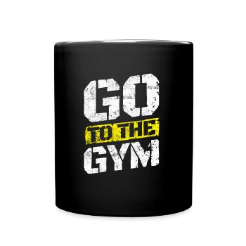 Fitness workout motivation gym saying - Full Colour Mug - black - Front