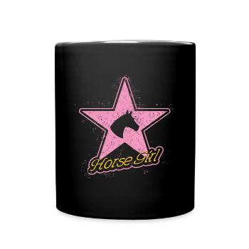 Fille de cheval - Mug uni - noir - Devant