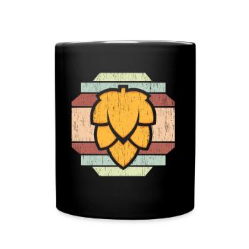 Bier Gerste Wappen - Tasse einfarbig - Schwarz - Vorne