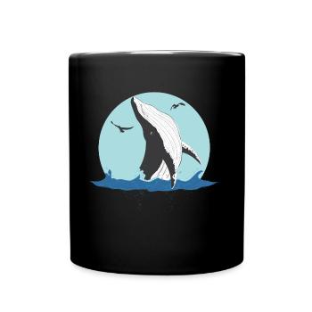 Blauwal - Tasse einfarbig - Schwarz - Vorne