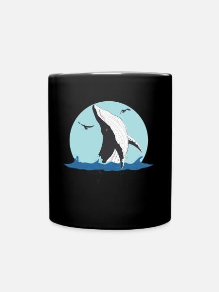 Blauwal - Tasse einfarbig - Schwarz