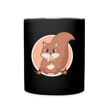 Squirrel licks ice - Full Colour Mug - black - Front