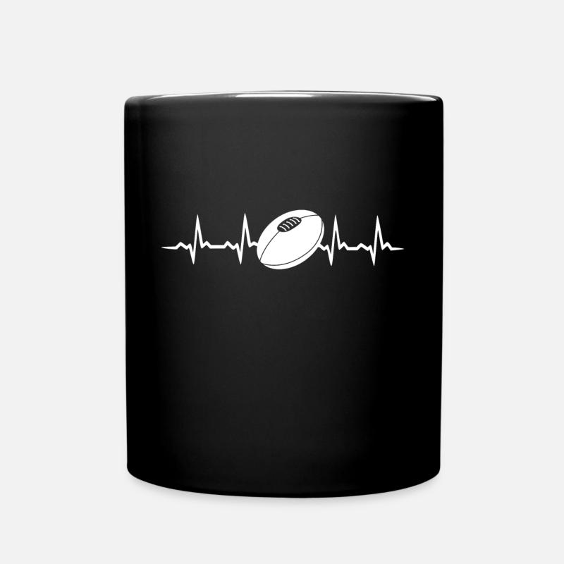 Rugby Heartbeat T-shirt - Mug uni - noir