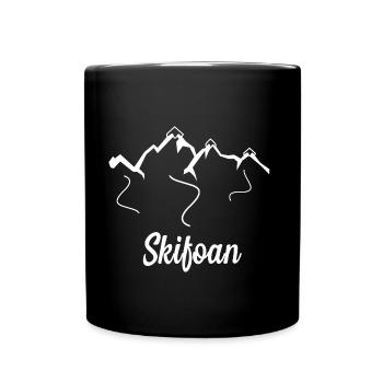 Skifoan Design Geschenkidee Alpen Berge Snowboard - Tasse einfarbig - Schwarz - Vorne
