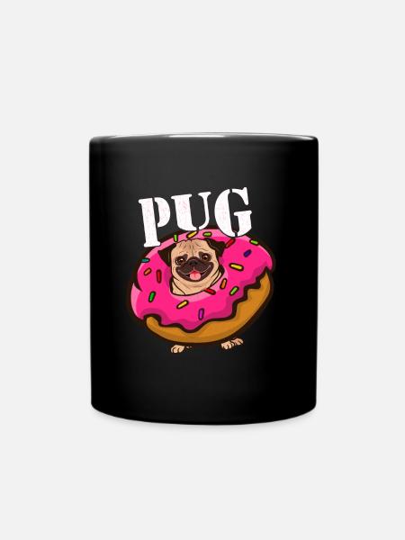 Pug pug donut - Full Colour Mug - black