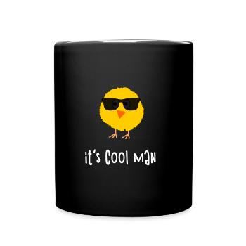 Süßes Küken mit Sonnenbrille Spruch Geschenk Spaß - Tasse einfarbig - Schwarz - Vorne