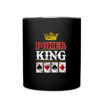 Poker King Cards comme - Mug uni - noir - Devant