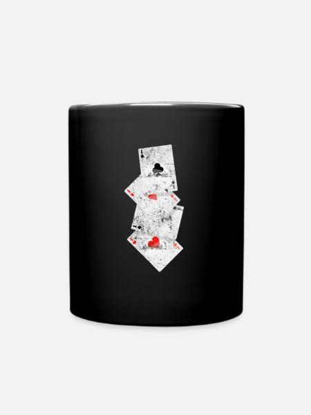 Poker Symbol As - Tasse einfarbig - Schwarz