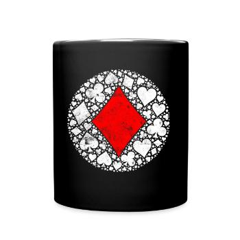 Poker Check Symbol Cards - Full Colour Mug - black - Front