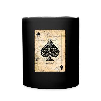 Carte de poker as de pique - Mug uni - noir - Devant