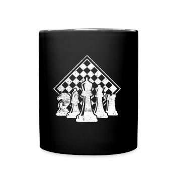 Chess figures king tower horse - Full Colour Mug - black - Front