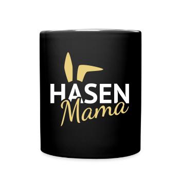 Hasen Mama Hasenohren - Tasse einfarbig - Schwarz - Vorne
