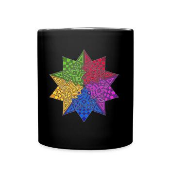 Mandala - Tasse einfarbig - Schwarz - Vorne
