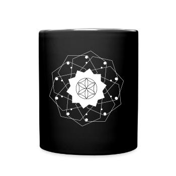 Heilige Symbole Mandala - Tasse einfarbig - Schwarz - Vorne
