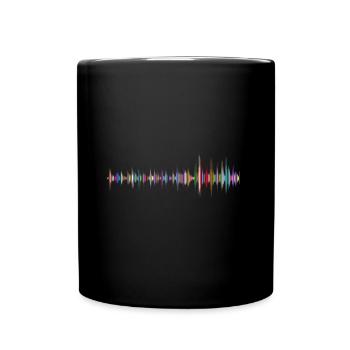 Shirt design sound waves colorful DJ sound waves fue - Full Colour Mug - black - Front