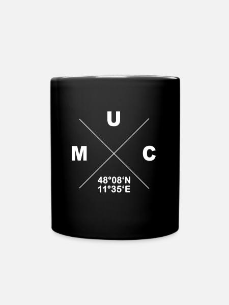 Stylisches München Shirt Koordinaten MUC Geschenk - Tasse einfarbig - Schwarz
