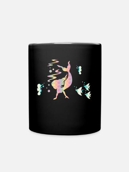 Sirène arc en ciel sirène - Mug uni - noir