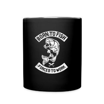 Fisch Born to Fish - Tasse einfarbig - Schwarz - Vorne