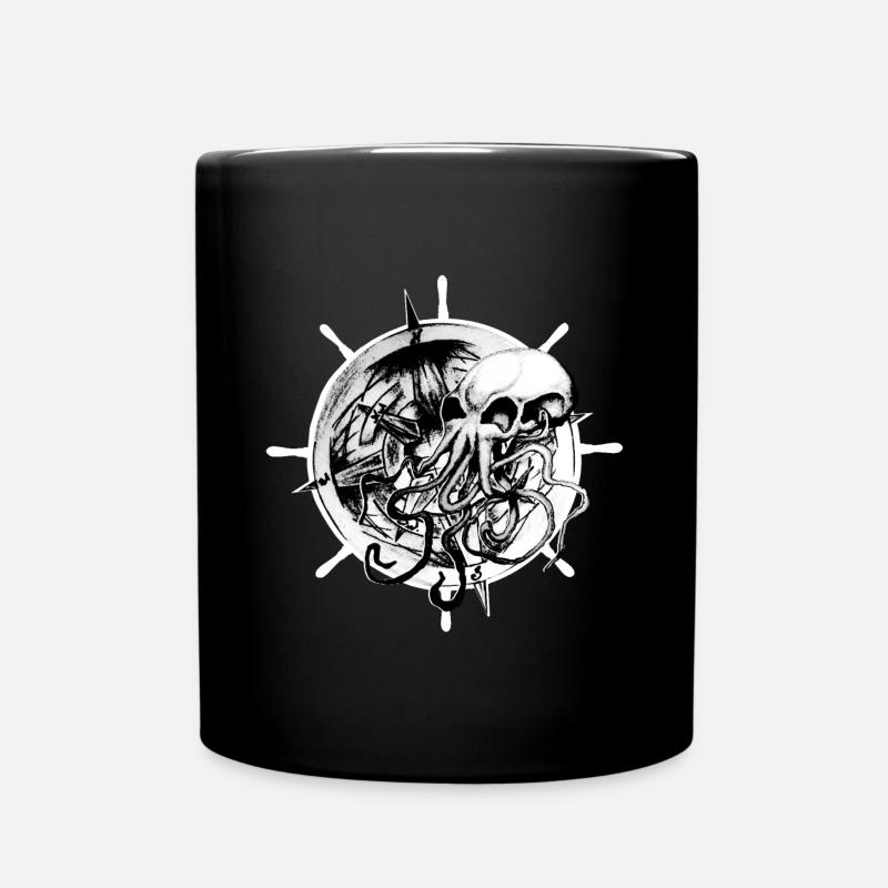 Octopus Skull Tattoo Design - Full Colour Mug - black