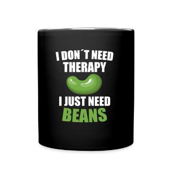 Bohnen - Tasse einfarbig - Schwarz - Vorne