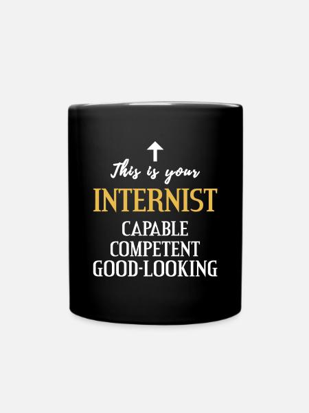Physician internist competent handsome gift - Full Colour Mug - black