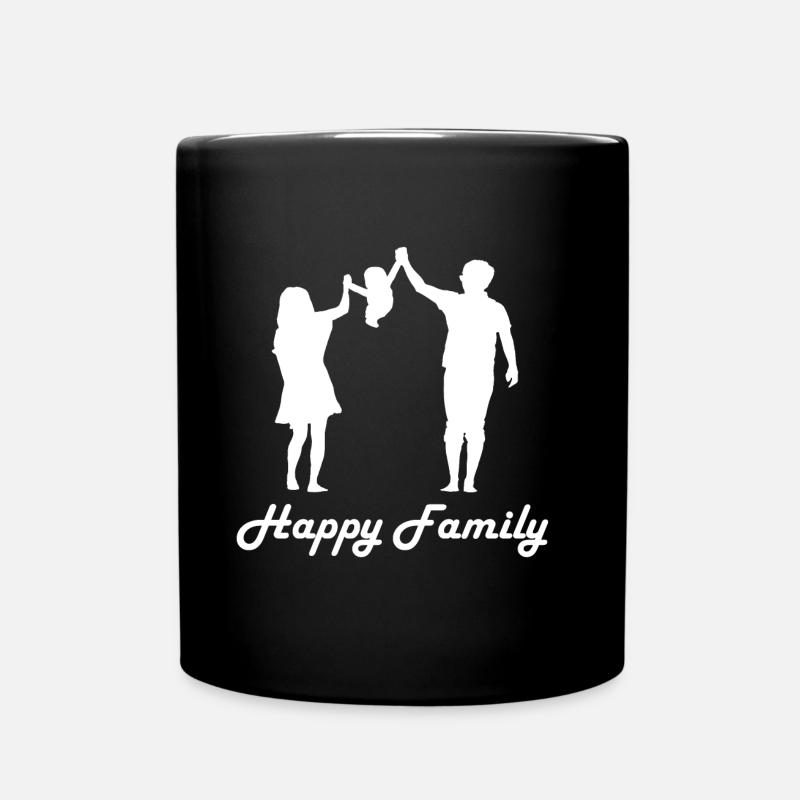 Familien - Tasse einfarbig - Schwarz