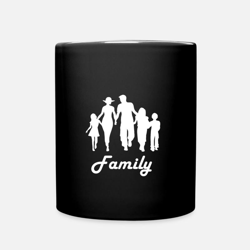 Familien - Tasse einfarbig - Schwarz