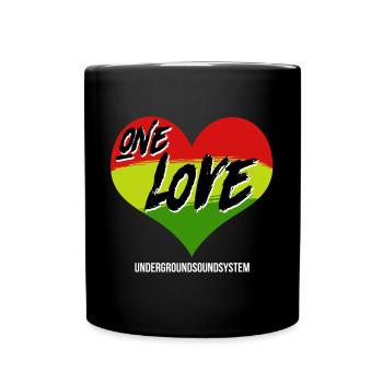 One Love Graffiti Heart Rainbow - Full Colour Mug - black - Front