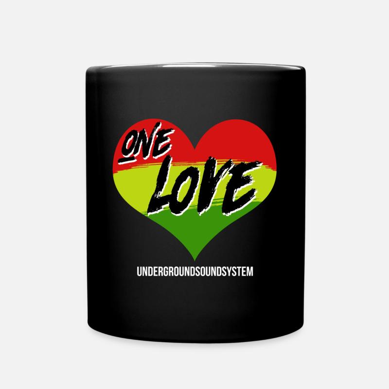 One Love Graffiti Herz Rainbow - Tasse einfarbig - Schwarz