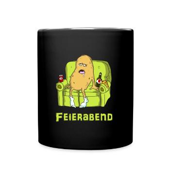 Feierabend. Chillen. Gammeln - Tasse einfarbig - Schwarz - Vorne