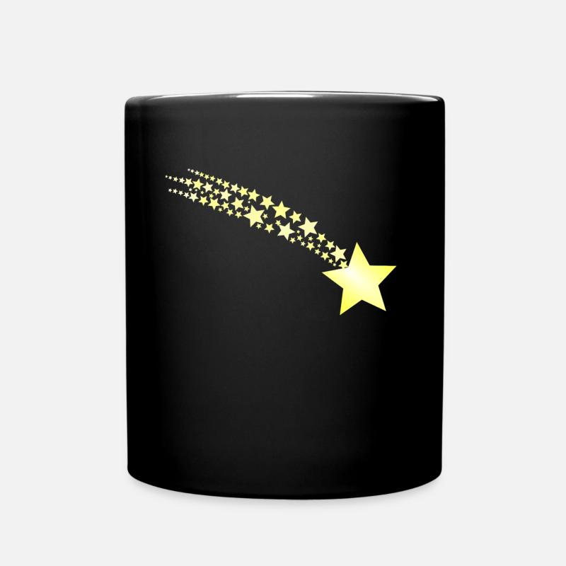 Sternschnuppe Geschenk Stern Stars Sternchen Stern - Tasse einfarbig - Schwarz