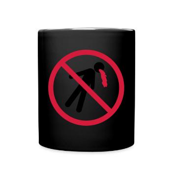 vomir interdit bouclier pas de sang drôle vomi - Mug uni - noir - Devant