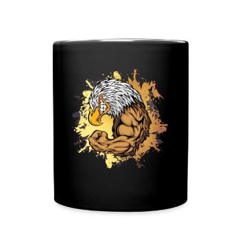 Eagle Fitness Biceps Strong No Pain no gain - Full Colour Mug - black - Front