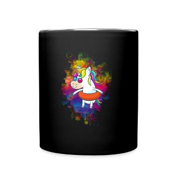 Idée de cadeau cadeau coloré Licorne coloré - Mug uni - noir - Devant