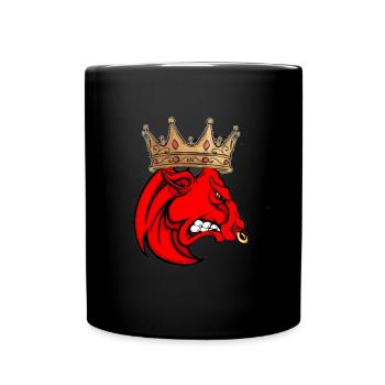 Bull Bull avec idée cadeau Crown Gift - Mug uni - noir - Devant