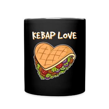 I love kebab heart kebab fast food burger hunger - Full Colour Mug - black - Front