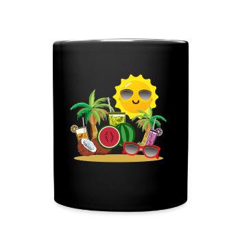 Fête de vacances d'été au soleil - Mug uni - noir - Devant