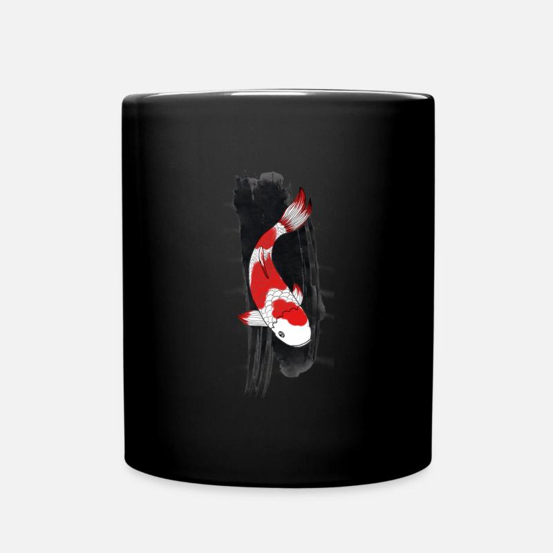 Koi Karpfen - Tasse einfarbig - Schwarz