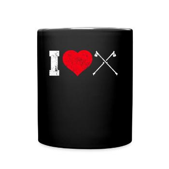 I love Nordic Walking heart - Full Colour Mug - black - Front