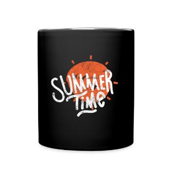 Sommerzeit Sommer Travel - Tasse einfarbig - Schwarz - Vorne