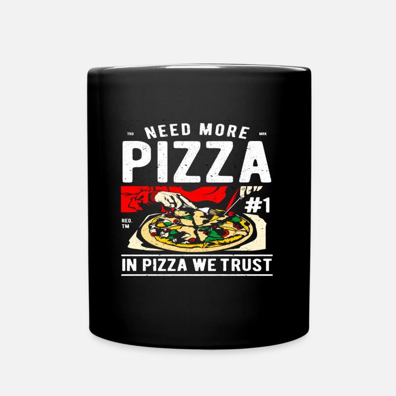 pizza - Mug uni - noir