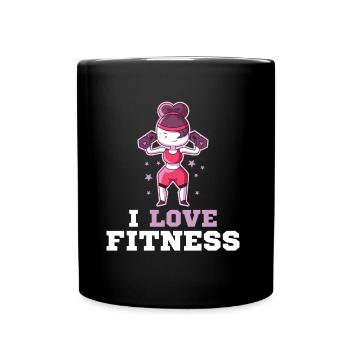fitness woman love - Full Colour Mug - black - Front