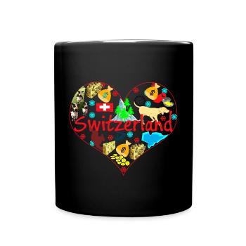 MY SWITZERLAND! Schweiz Geschenkidee - Tasse einfarbig - Schwarz - Vorne