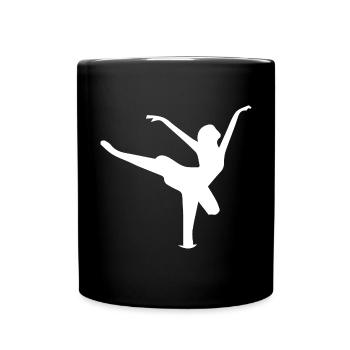 Sprung einer Tänzerin Silhouette - Tasse einfarbig - Schwarz - Vorne