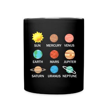 Planètes du système solaire science de l'espace - Mug uni - noir - Devant