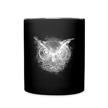 Hibou la nuit - Mug uni - noir - Devant