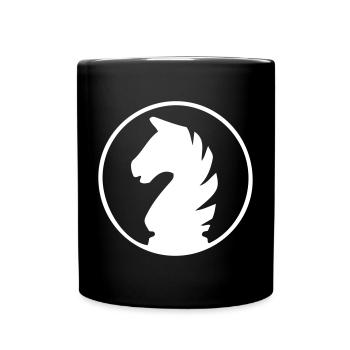 Schach - Pferd - Tasse einfarbig - Schwarz - Vorne